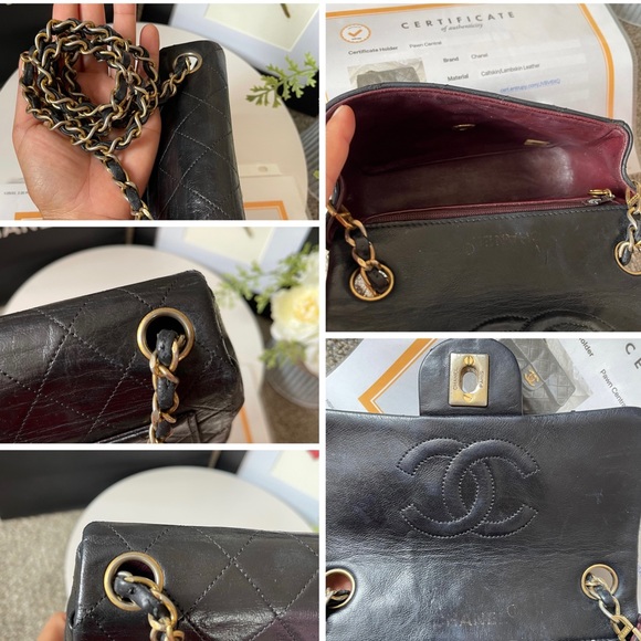 Authentic Chanel Black Quilted Lambskin Mini Vintage Classic Flap Bag - Picture 10 of 16